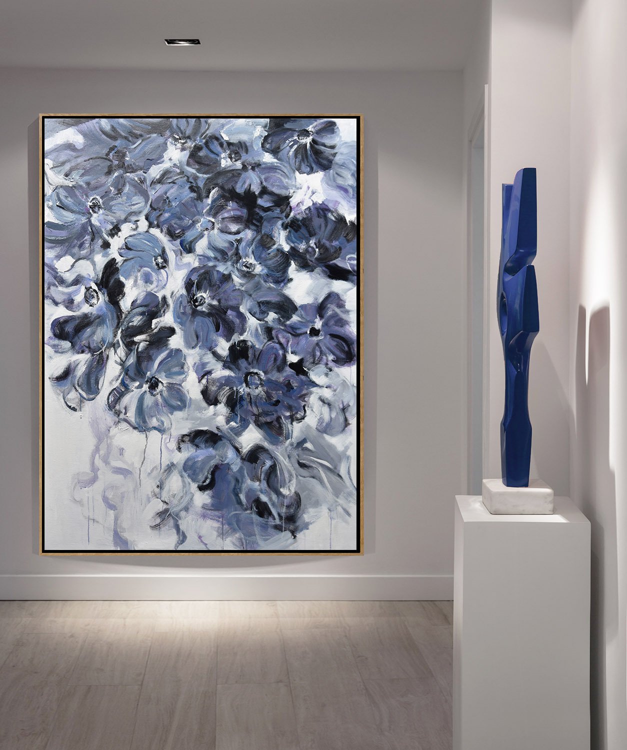 Vertical Abstract Flower Oil Painting #LX79B - Click Image to Close